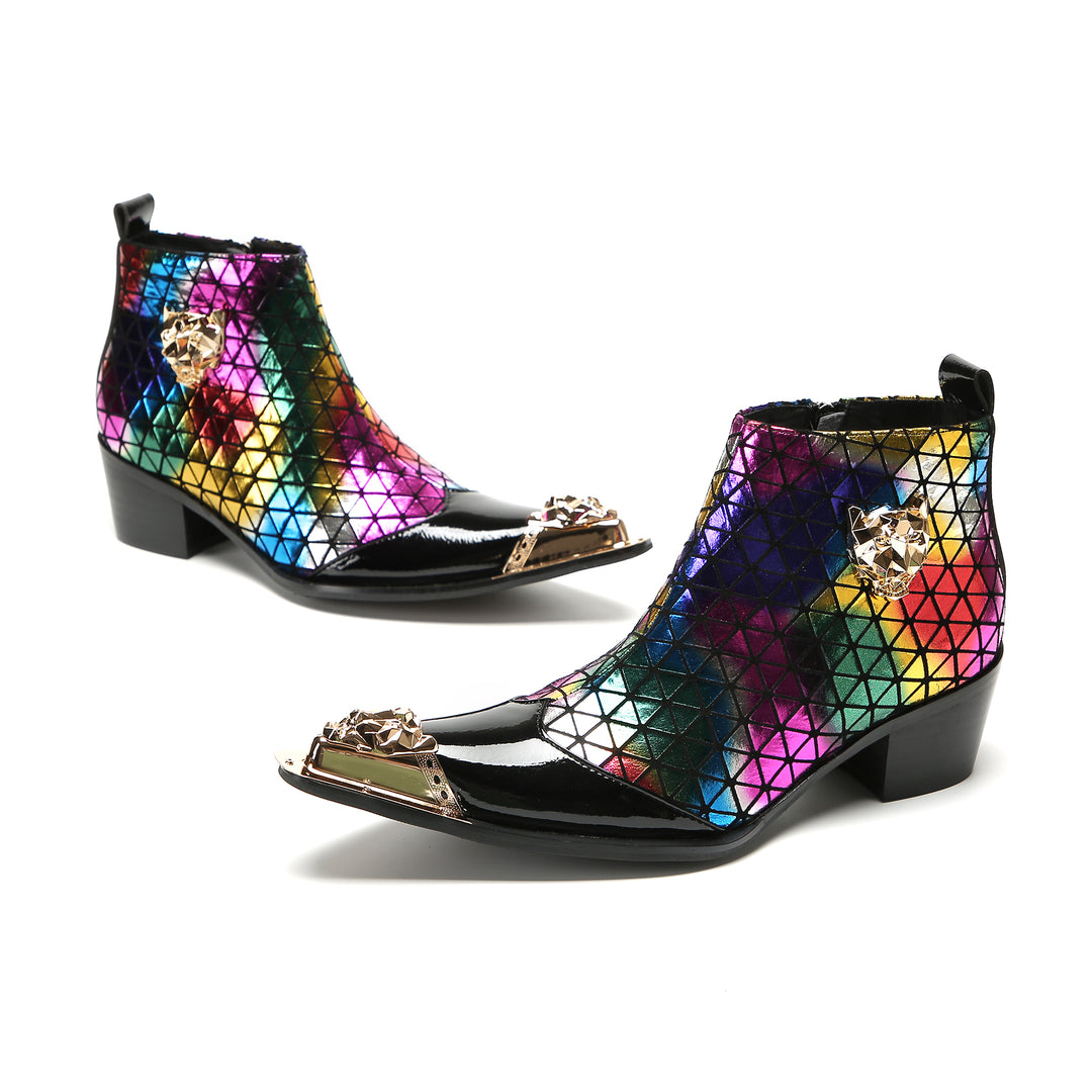 Rainbow Geometric Pointed Shoes 9998