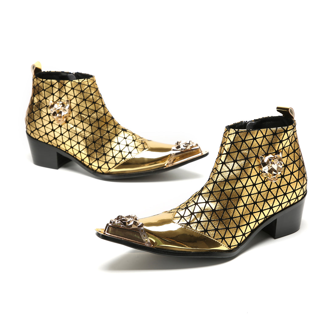 Gold Mesh Pointed Shoes 9997