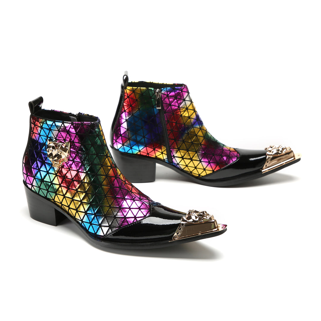 Rainbow Geometric Pointed Shoes 9998