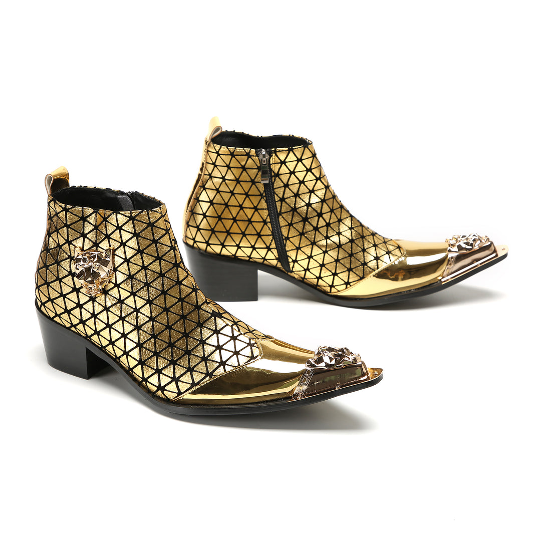 Gold Mesh Pointed Shoes 9997