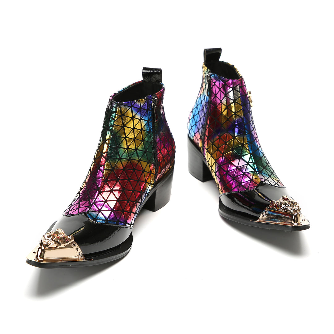 Rainbow Geometric Pointed Shoes 9998