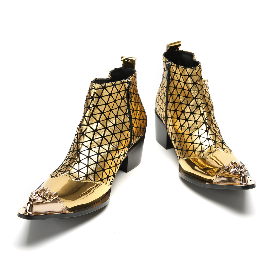 Gold Mesh Pointed Shoes 9997