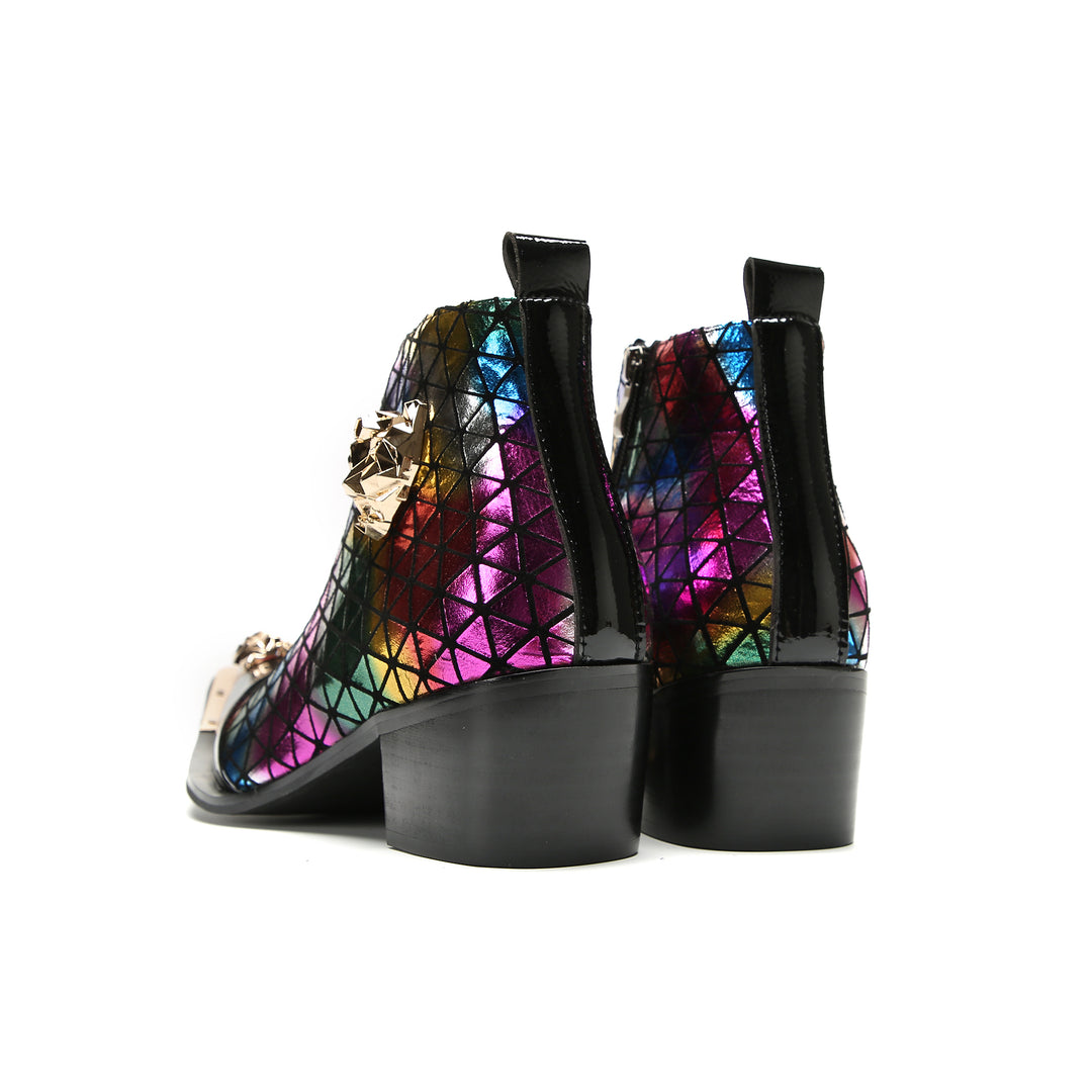 Rainbow Geometric Pointed Shoes 9998