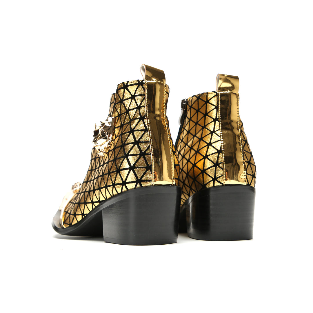 Gold Mesh Pointed Shoes 9997