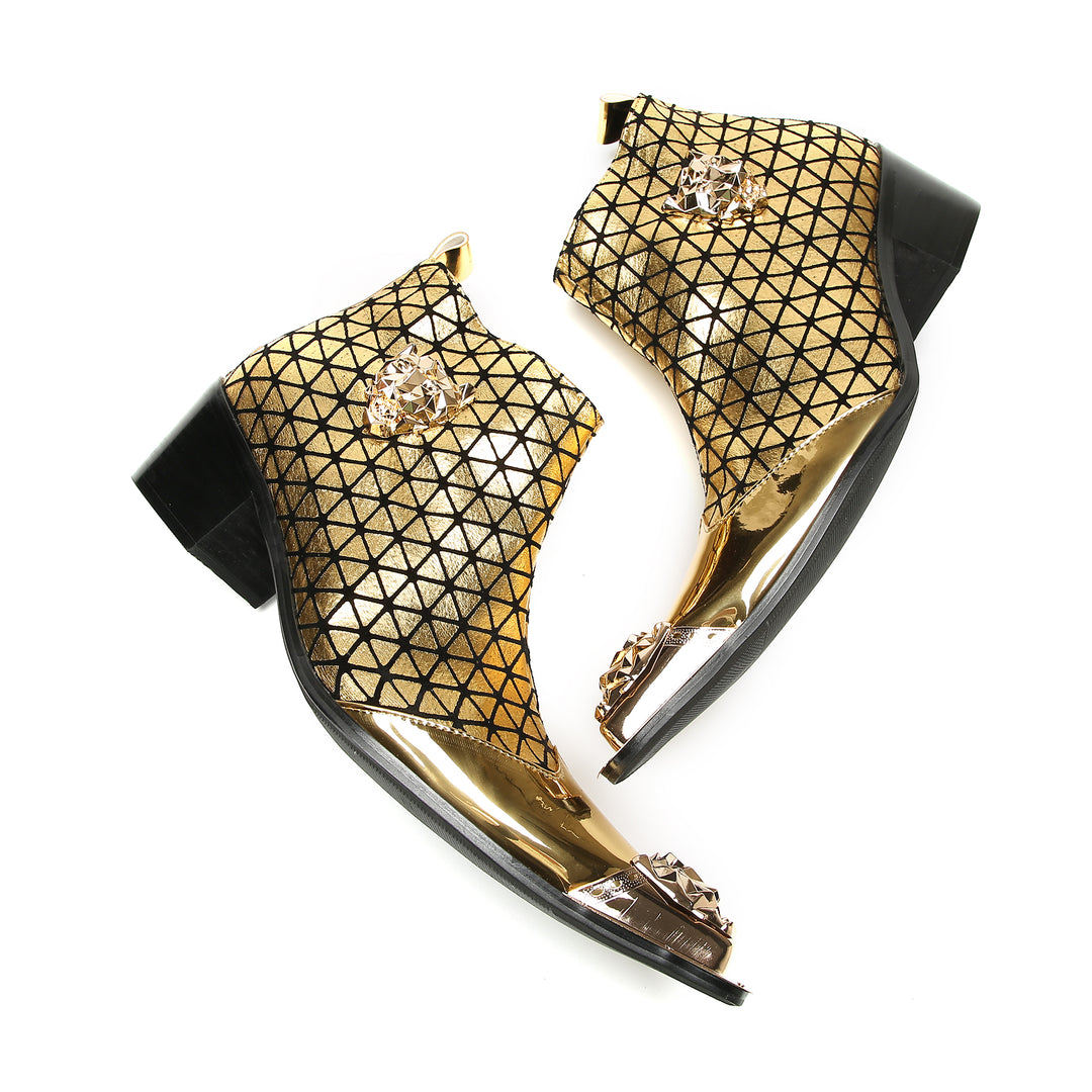 Gold Mesh Pointed Shoes 9997