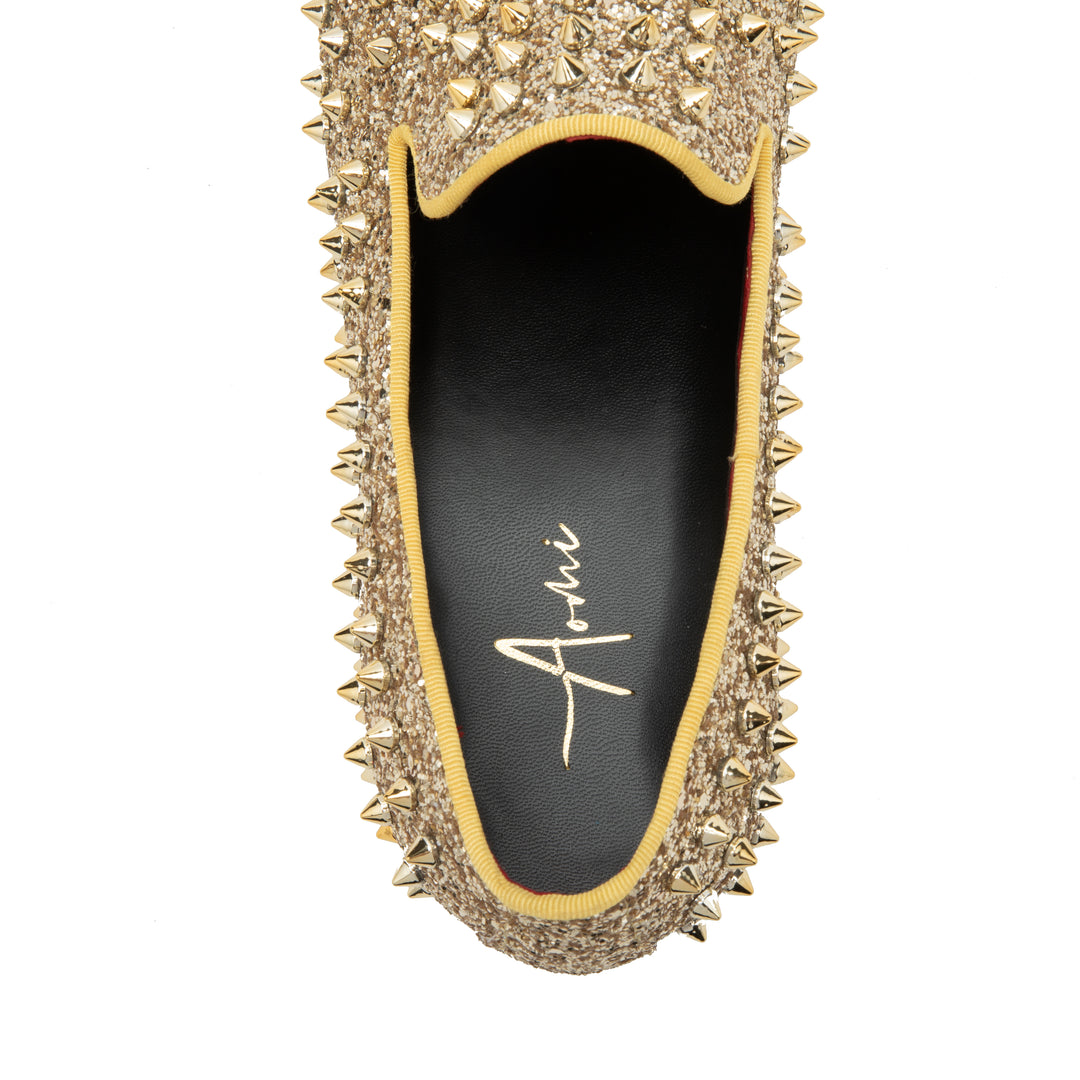 Golden Rivet Pointed Shoes 9182