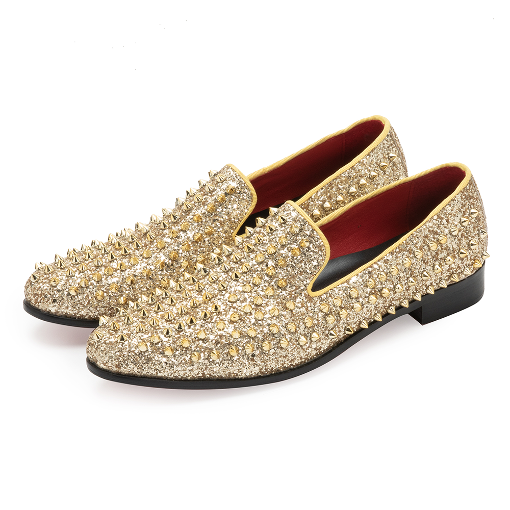 Golden Rivet Pointed Shoes 9182