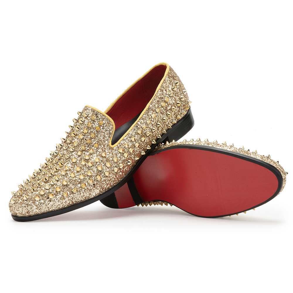 Golden Rivet Pointed Shoes 9182