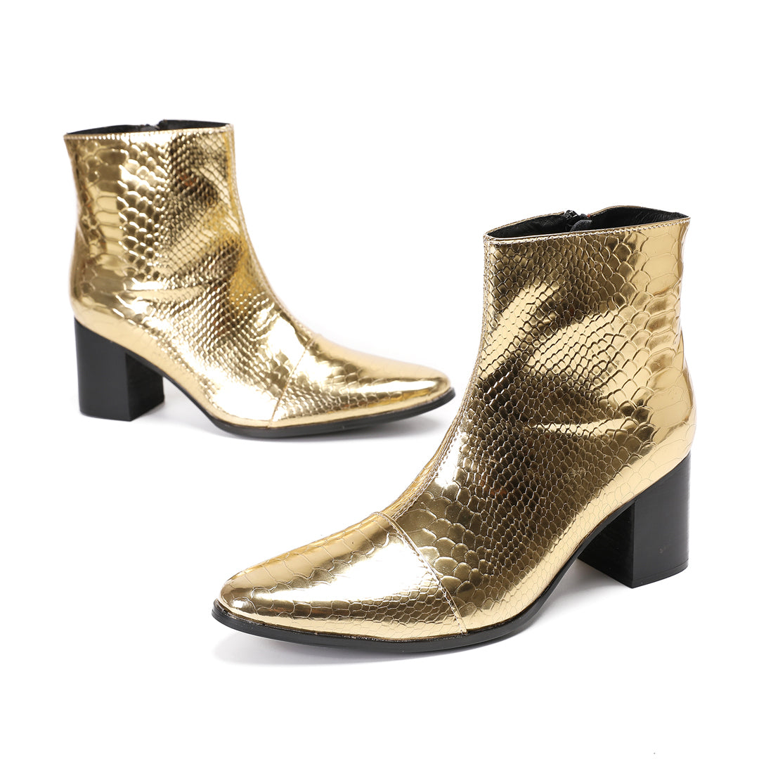 Golden Snake Pointed Shoes 4026