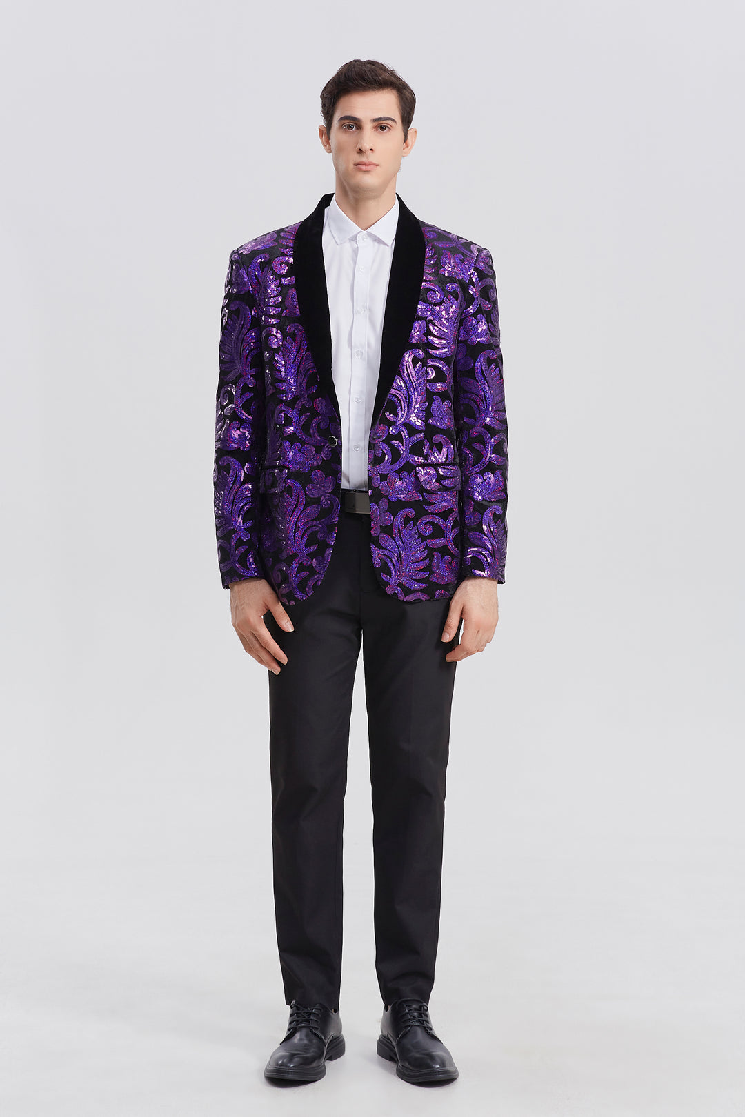 Purple Sequin Blazer S8025