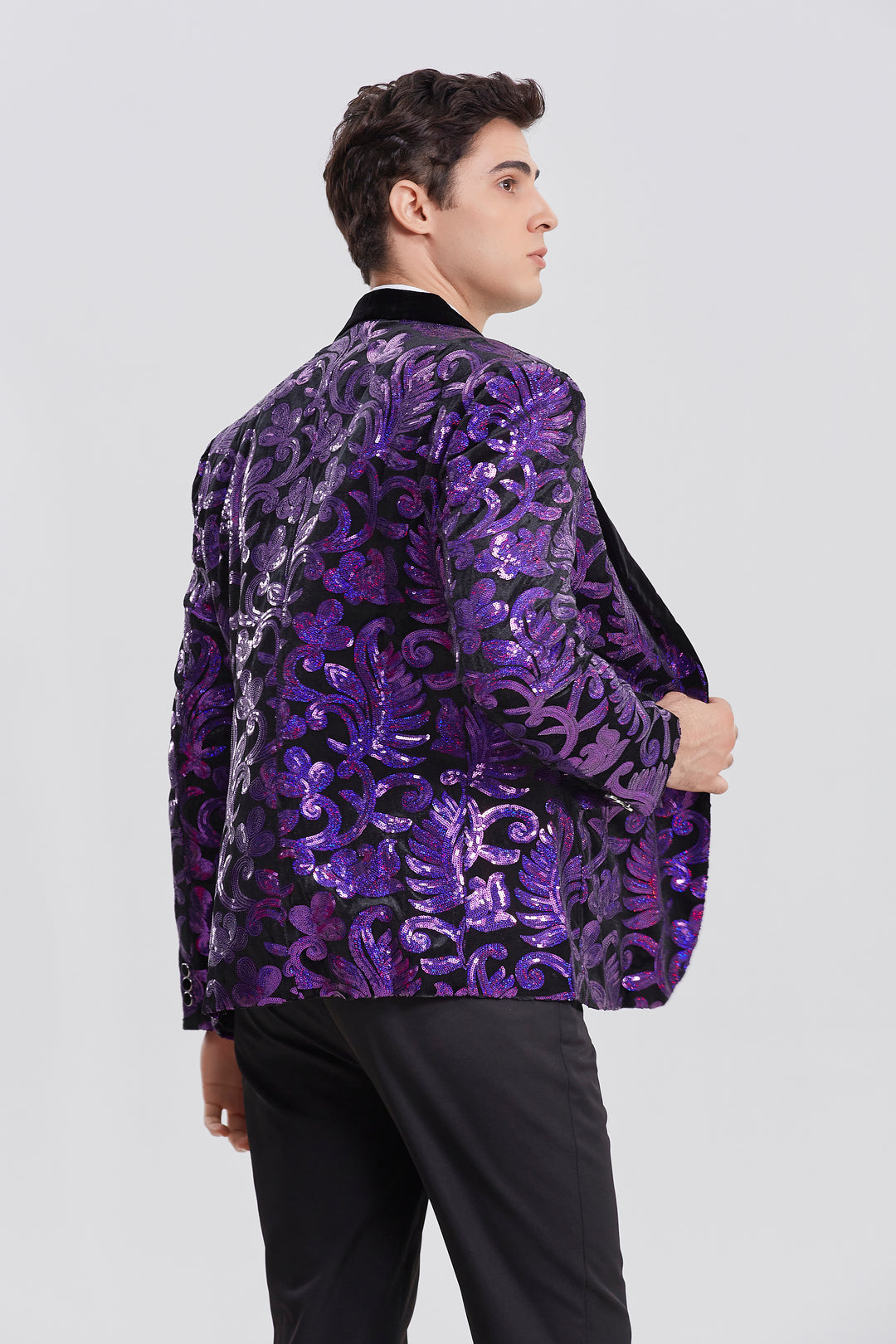 Purple Sequin Blazer S8025