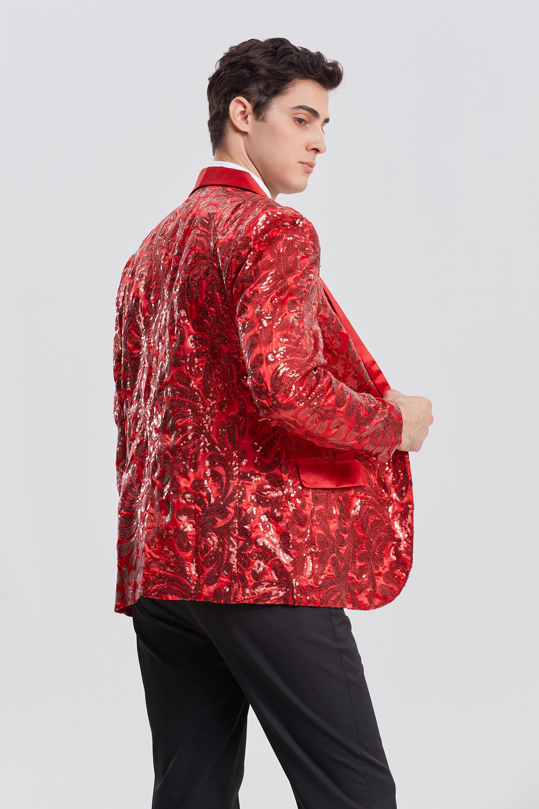 Red Sequin Blazer S8044