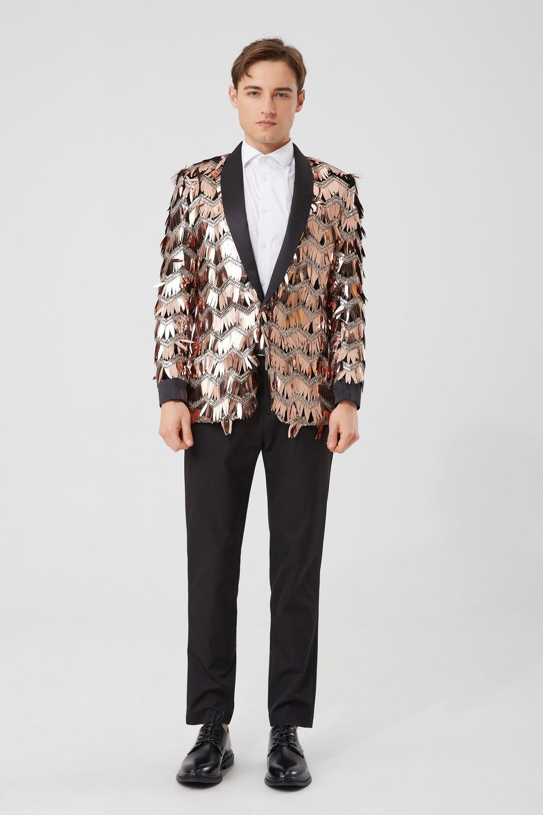 Gold Feather Sequin Blazer S8043 Gold Feather Sequin Blazer S8043