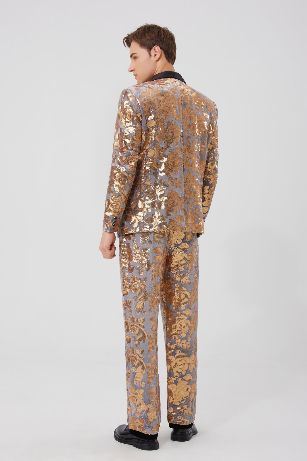 Gold Leaves Sequin Suit S8055