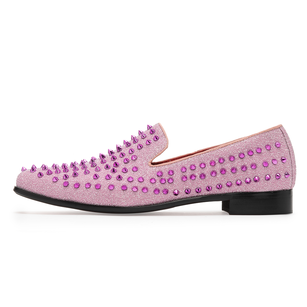 Pink Rivet Pointed Shoes 9180
