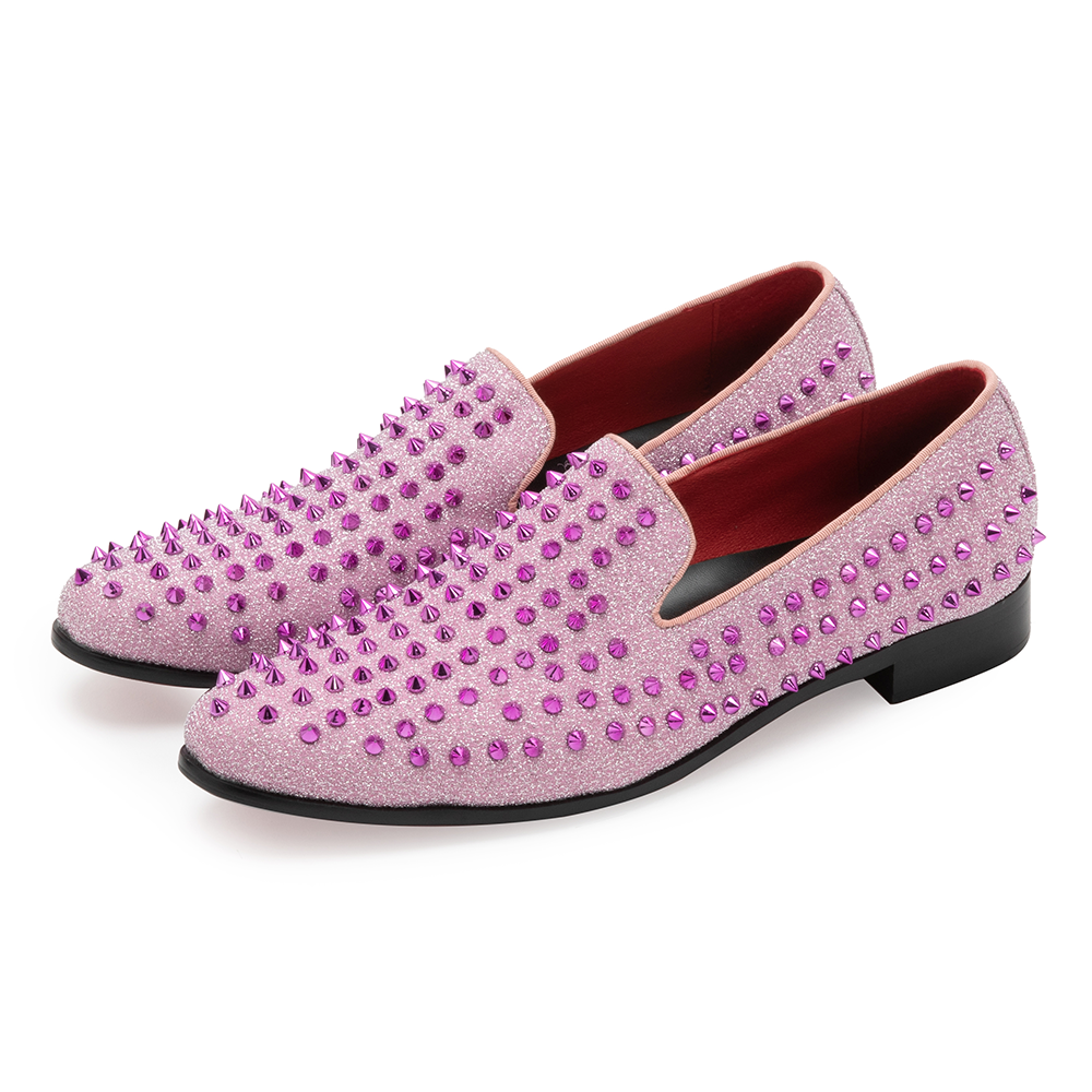 Pink Rivet Pointed Shoes 9180