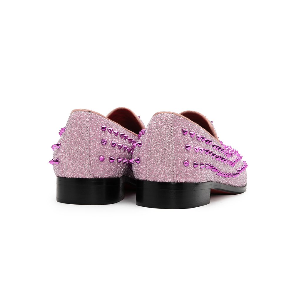 Pink Rivet Pointed Shoes 9180