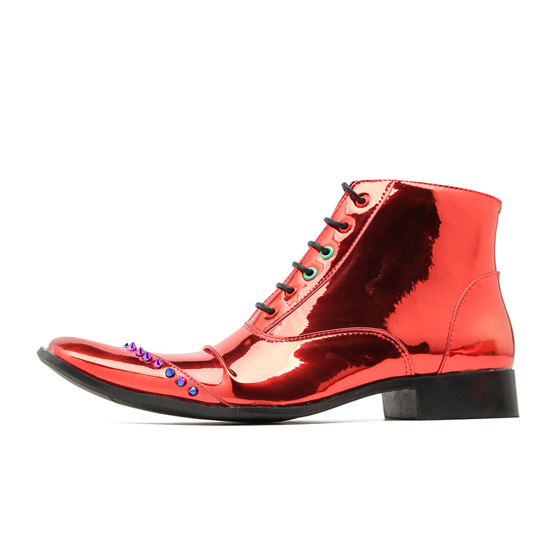 Red Rivet Pointed Shoes 9947