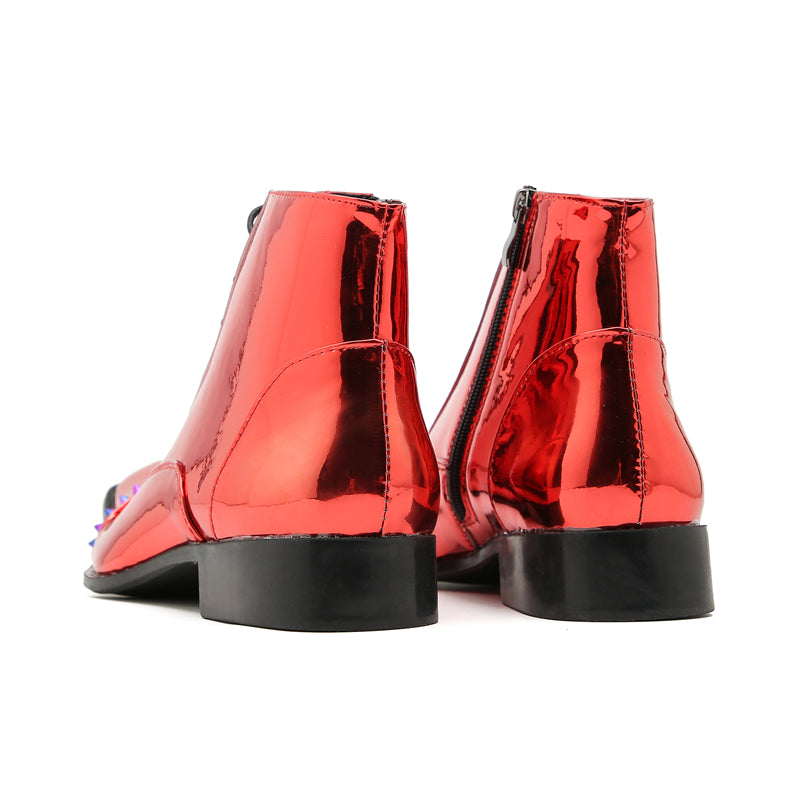 Red Rivet Pointed Shoes 9947