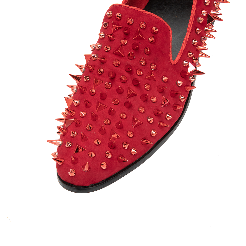 Red Studded Pointed Shoes 9178