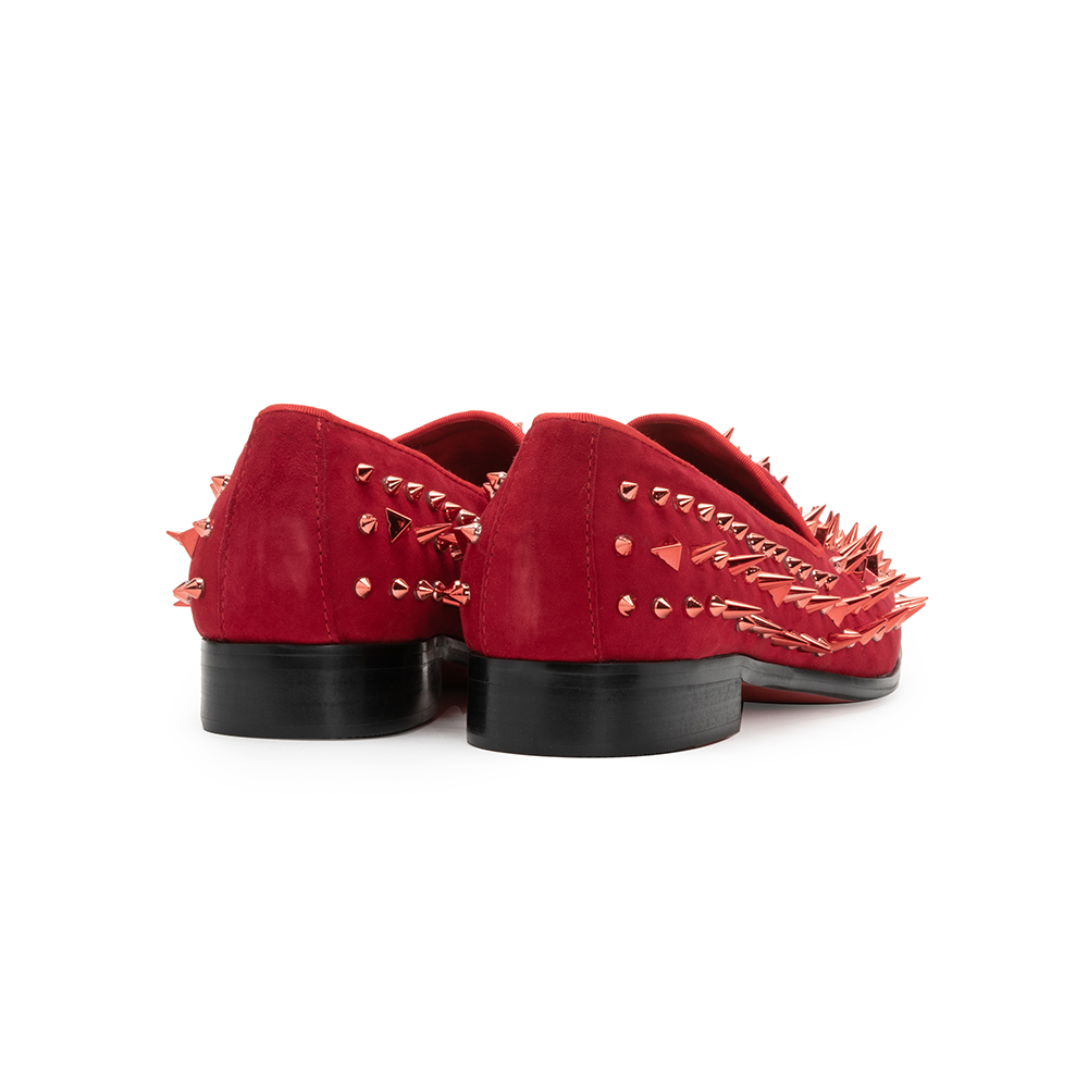 Red Studded Pointed Shoes 9178