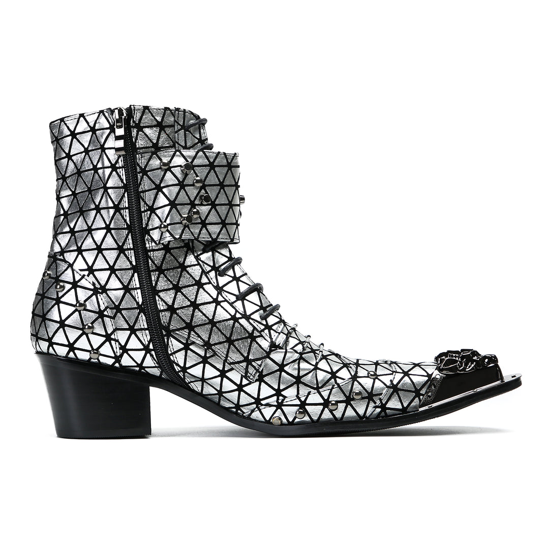 Silver Rivet Pointed Shoes 9975