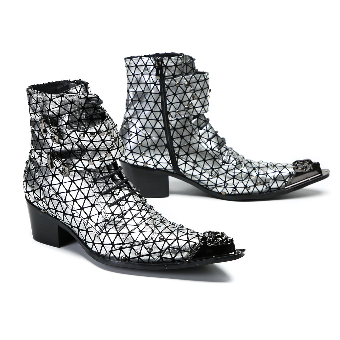 Silver Rivet Pointed Shoes 9975