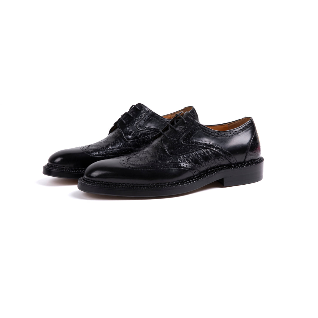 Black Carved Formal Shoes VK020