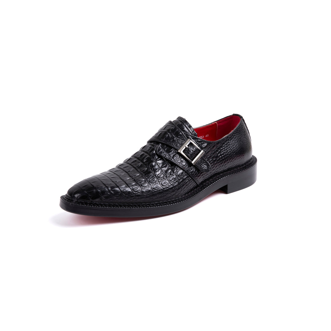 Black Crocodile Buckle Dress Shoes VK003