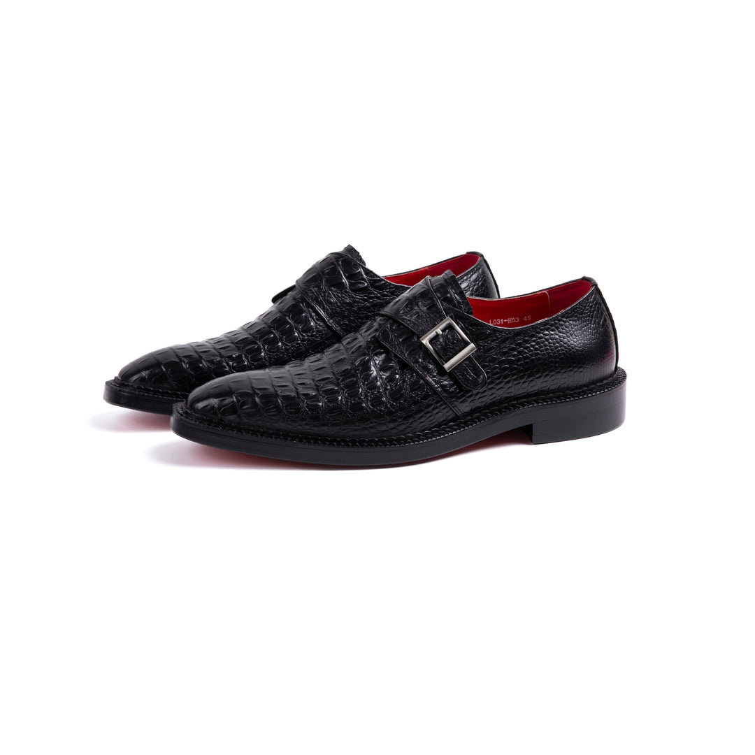 Black Crocodile Buckle Dress Shoes VK003