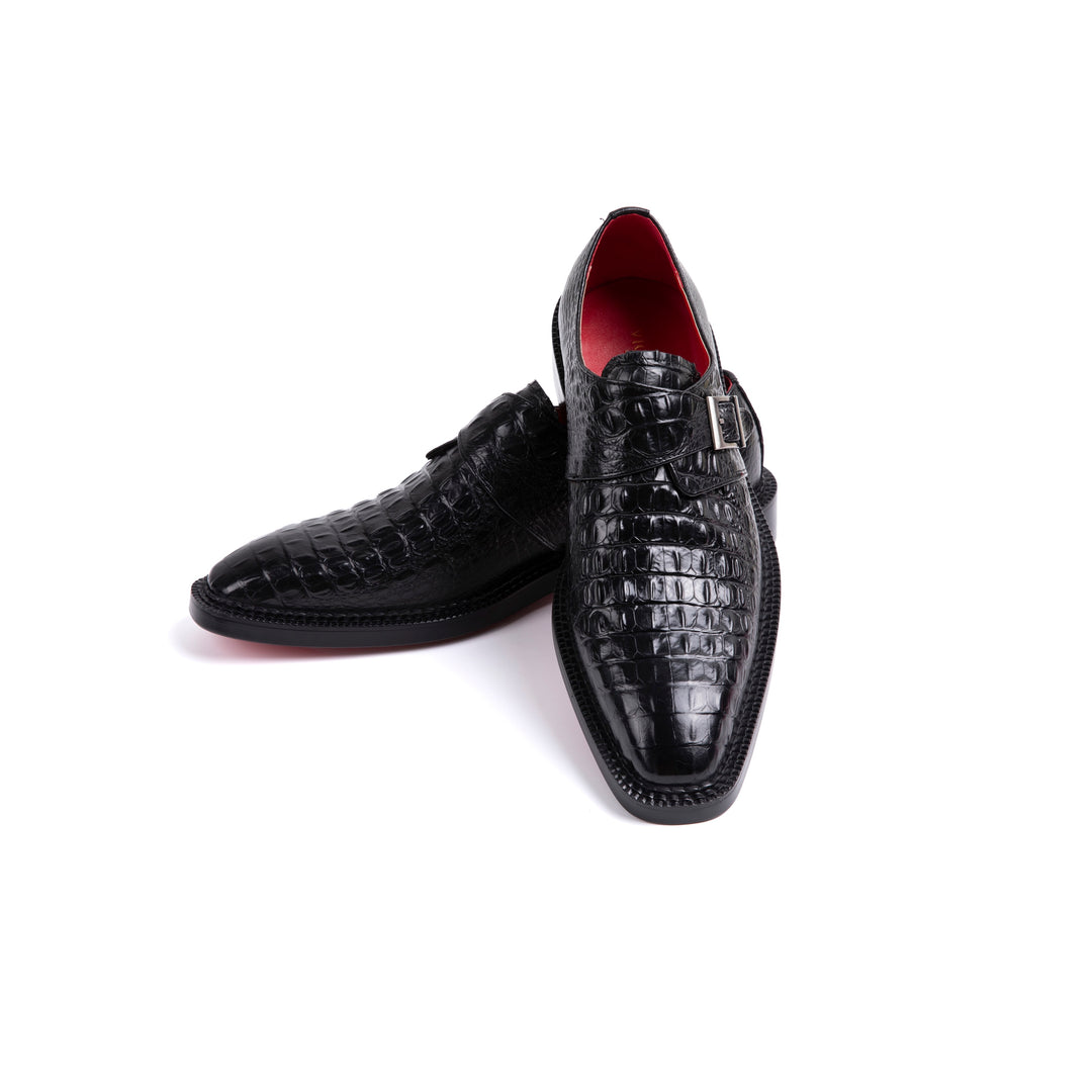 Black Crocodile Buckle Dress Shoes VK003