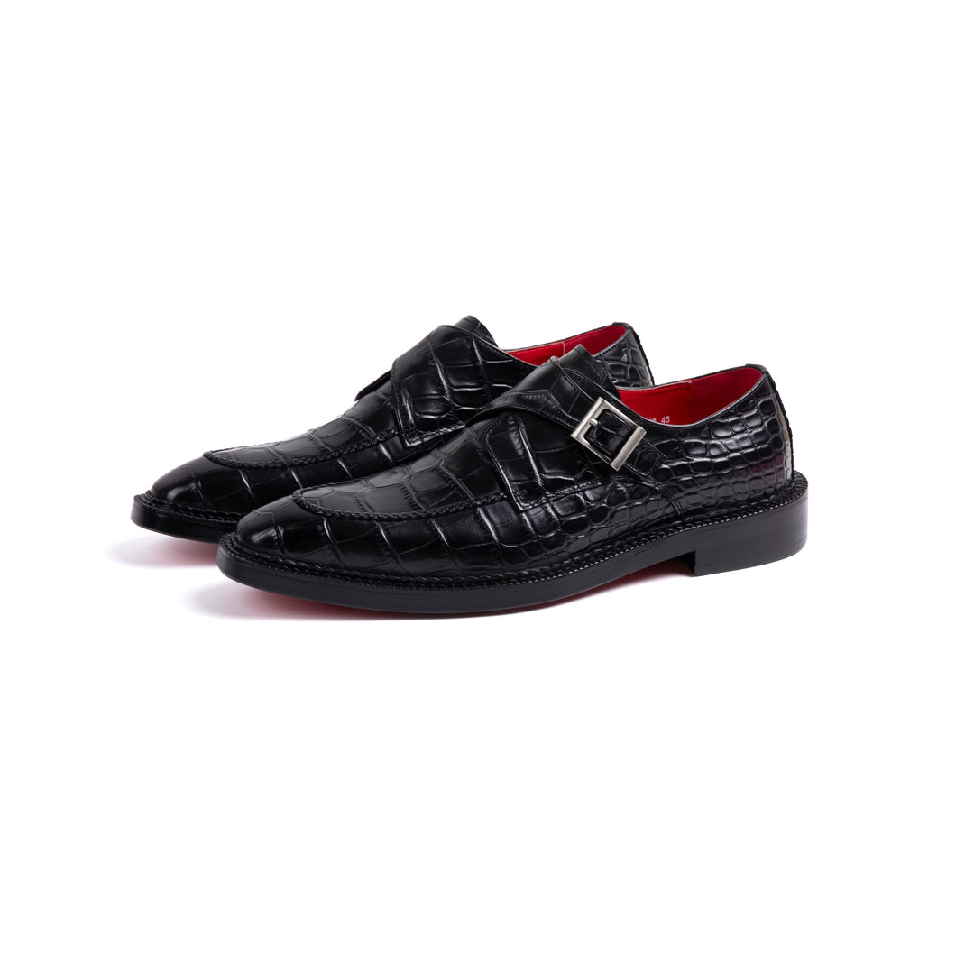 Black Crocodile Buckle Dress Shoes VK008