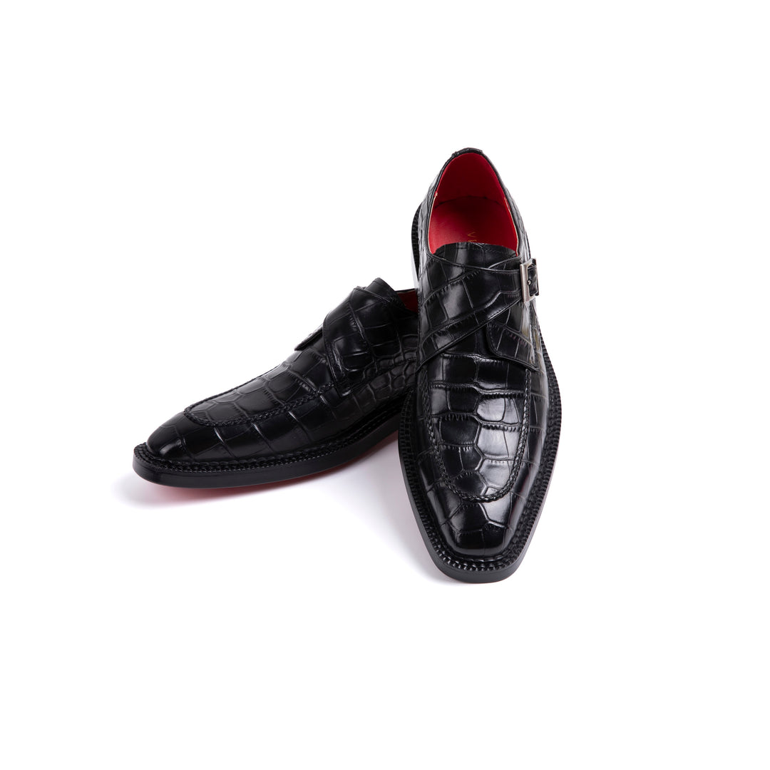 Black Crocodile Buckle Dress Shoes VK008