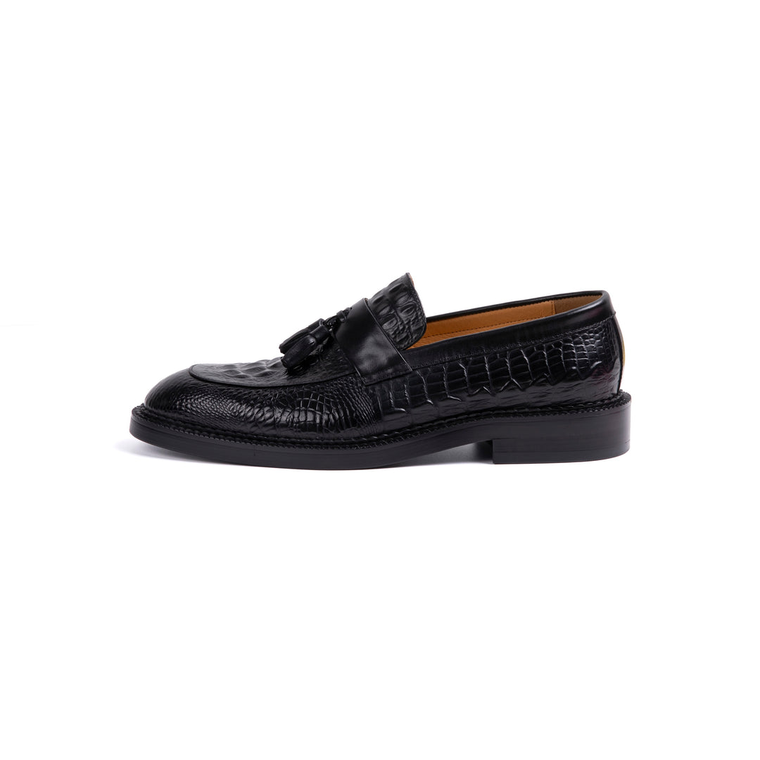Black Crocodile Tassel Dress Shoes VK018