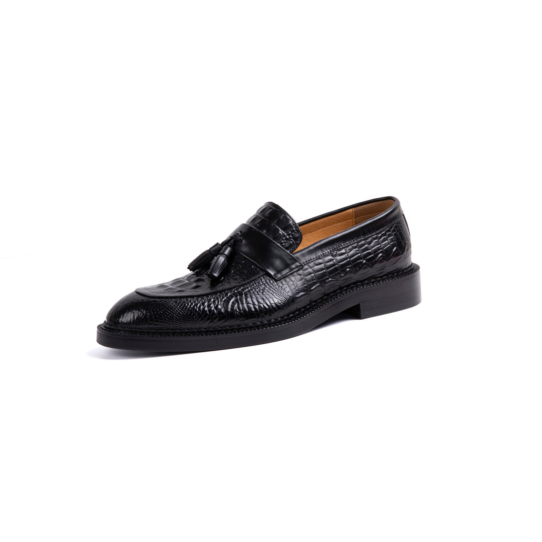 Black Crocodile Tassel Dress Shoes VK018