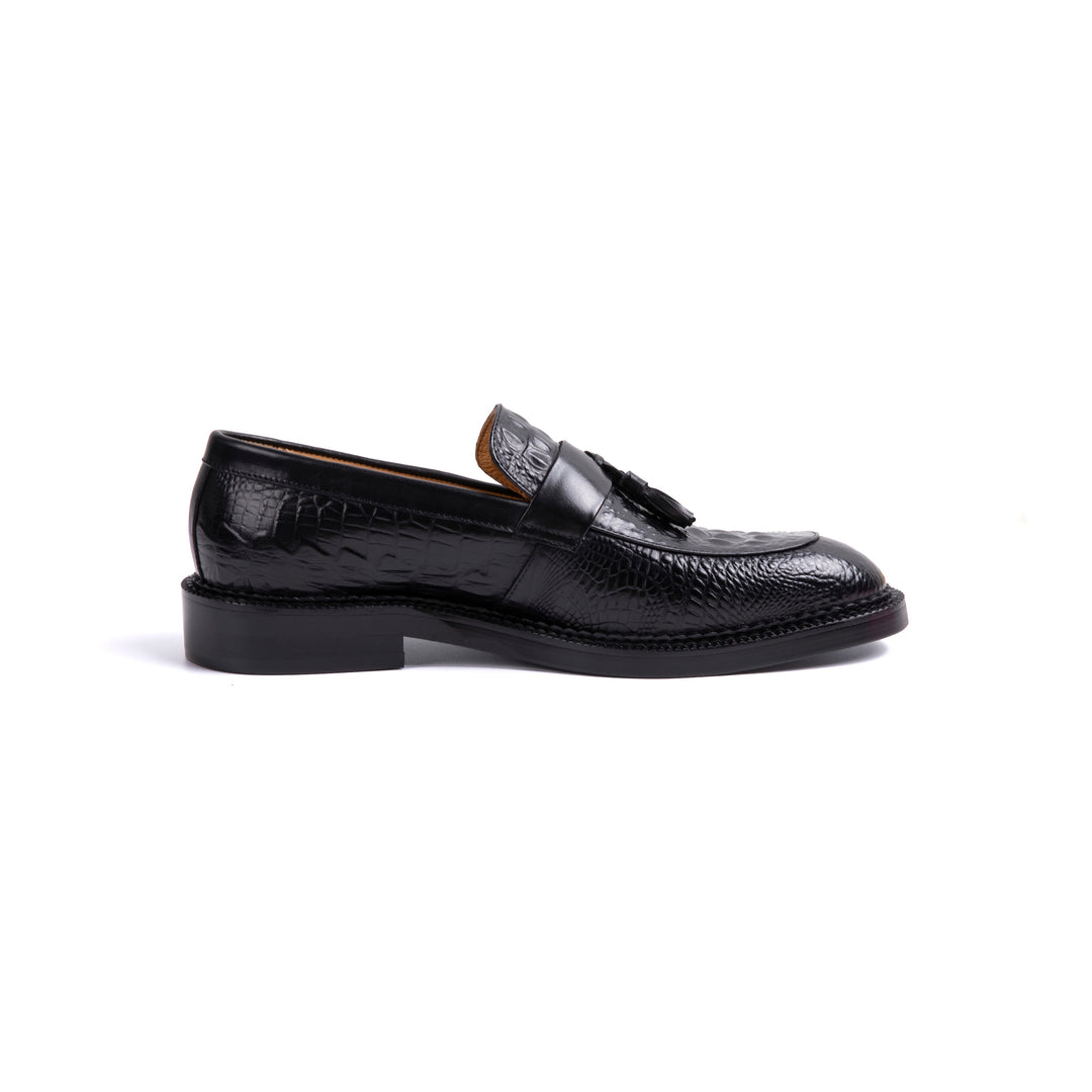 Black Crocodile Tassel Dress Shoes VK018