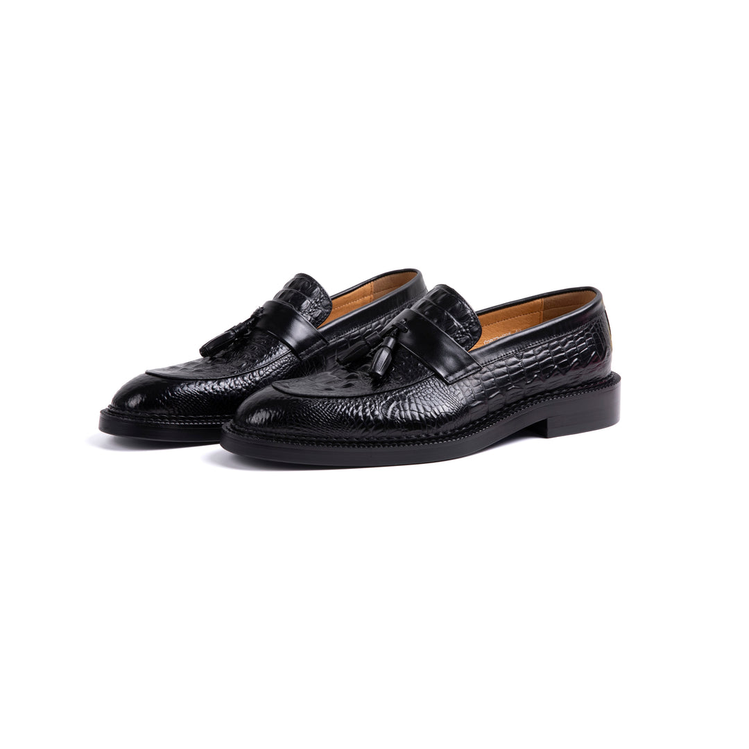 Black Crocodile Tassel Dress Shoes VK018