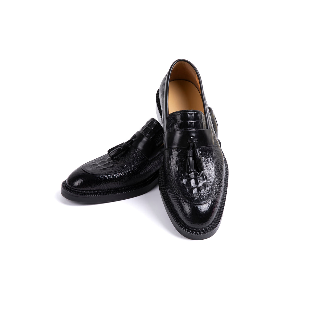 Black Crocodile Tassel Dress Shoes VK018