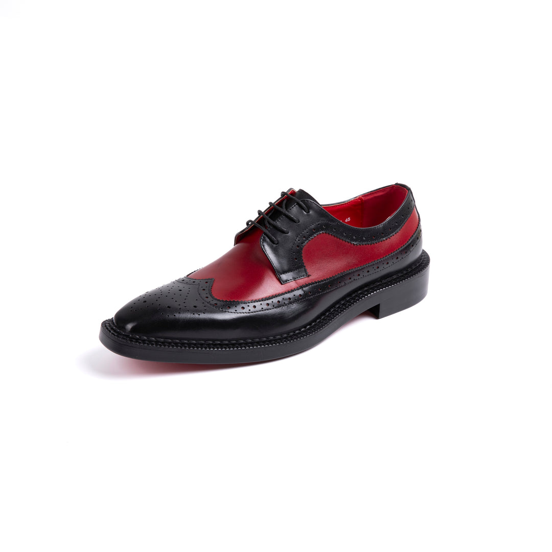 Black Red Brogue Dress Shoes VK011