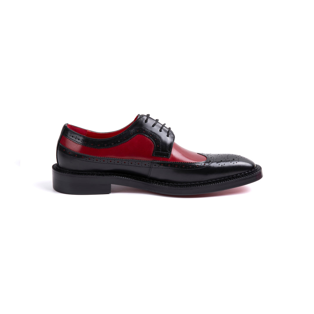 Black Red Brogue Dress Shoes VK011