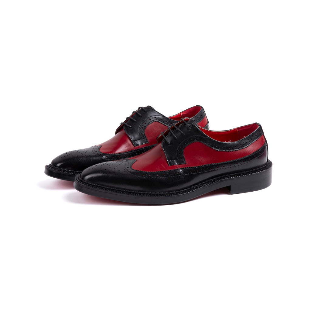 Black Red Brogue Dress Shoes VK011