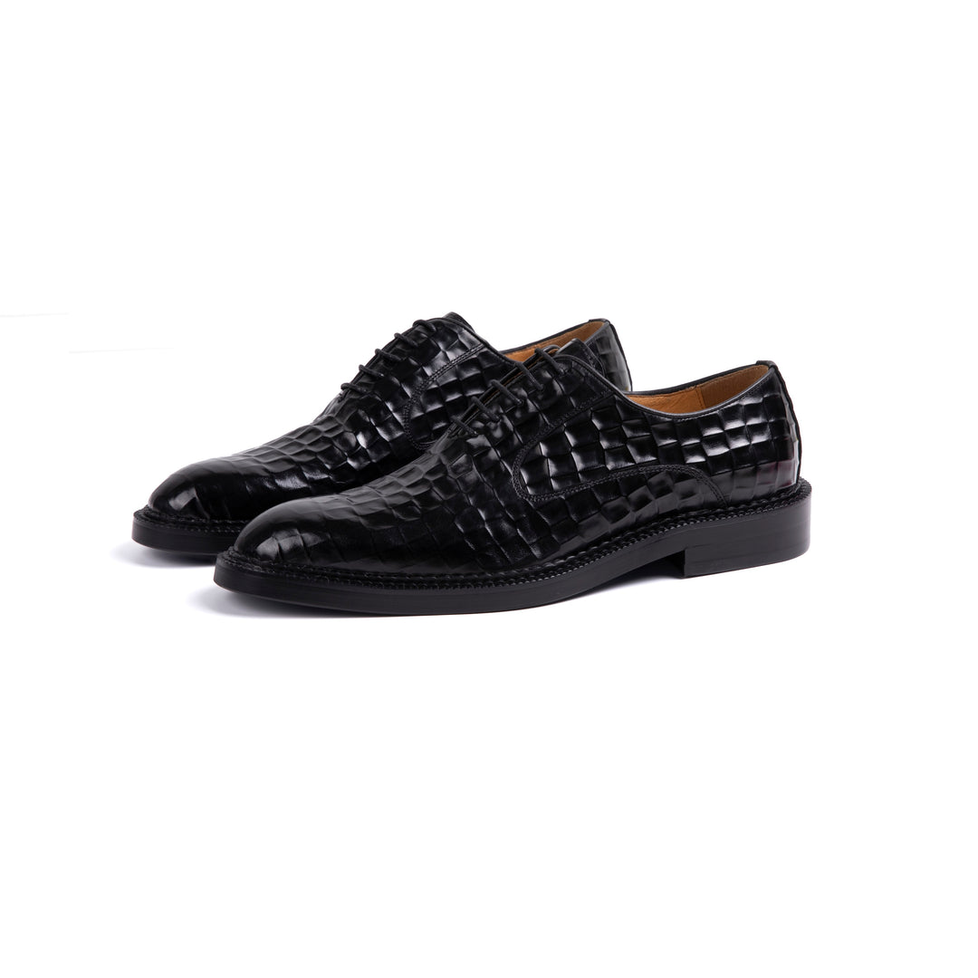 Black Woven Dress Shoes VK021