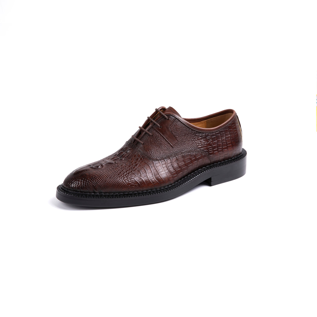 Brown Crocodile Dress Shoes VK023