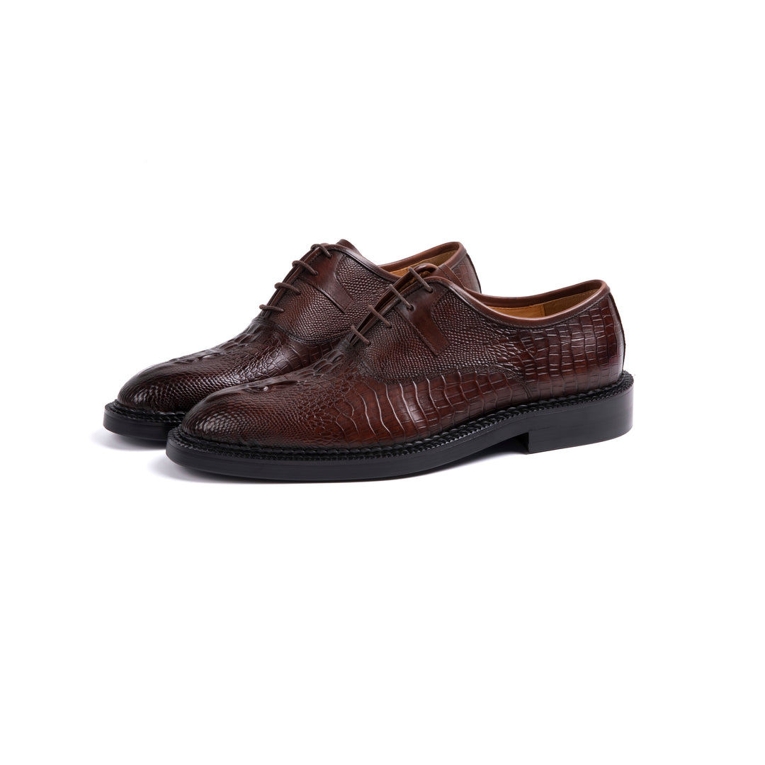 Brown Crocodile Dress Shoes VK023