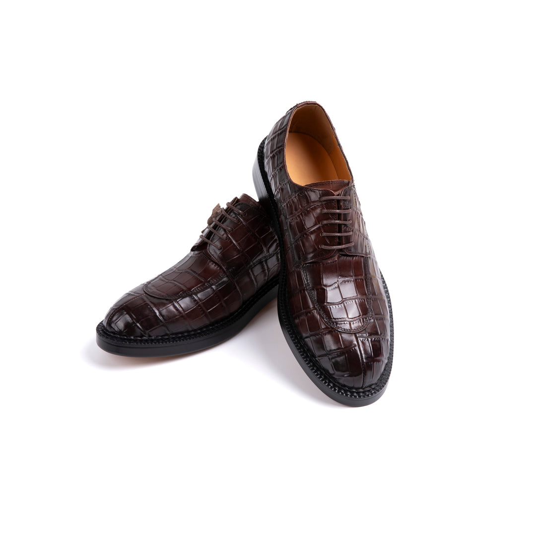 Brown Crocodile Pattern Formal Shoes VK017