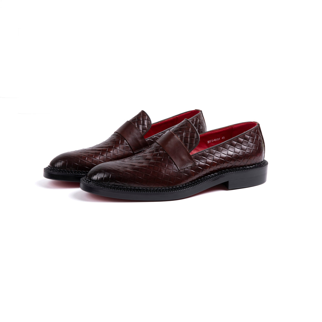 Brown Weave Dress Shoes VK014