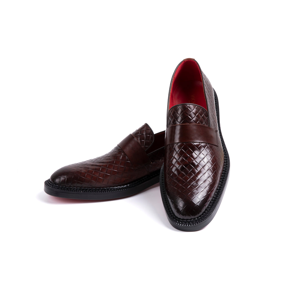 Brown Weave Dress Shoes VK014