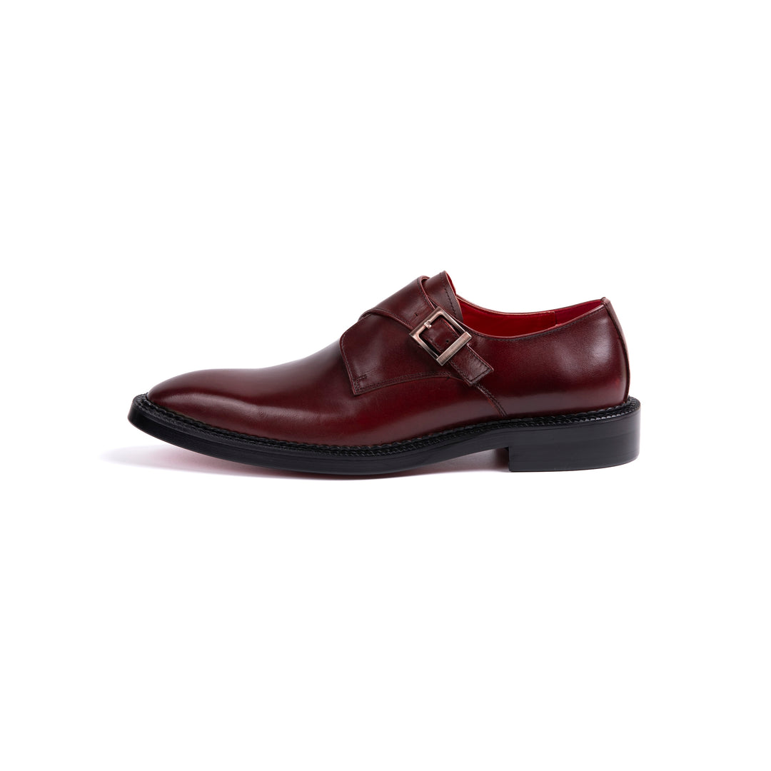 Burgundy Buckle Dress Shoes VK002
