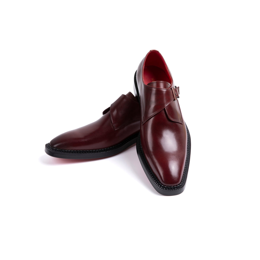 Burgundy Buckle Dress Shoes VK002